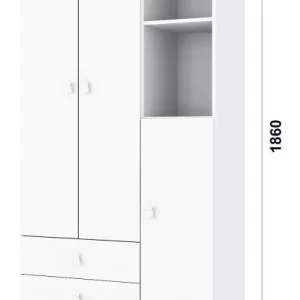 Guarda Roupa De Bebê 3 Portas 2 Gavetas - Image 4