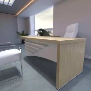 Mesa Escritório Escrivaninha Executiva Em L Diretor Gerencia - Olmo/Branco - Image 2