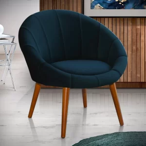 Poltrona Moderna Confortável Sofisticada Luxo - Azul Escuro - Image 2