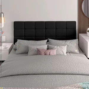 Cabeceira Cama Box Queen Estofada Preto - Image 2