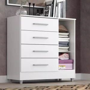 Comoda Laura 4 Gavs 1 Porta - Branco - Image 2