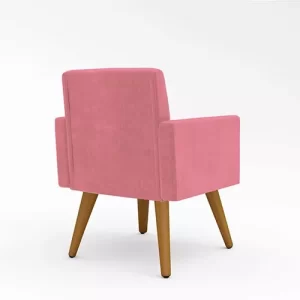 Poltrona Decorativa Cadeira Escritório Recepção Rosa - Image 4