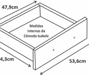 Comoda Isabele 5 Gav 2 Portas - Castanho/onix - Image 6