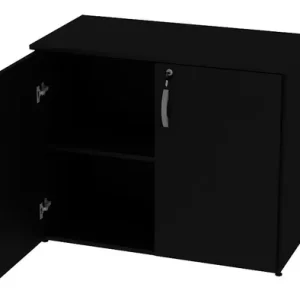 Armário Para Escritório Baixo Fechado - Preto - Image 3