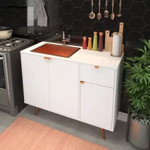 Cozinha Compacta Moderna Completa C/ Armário Aéreo E Balcão - Image 2