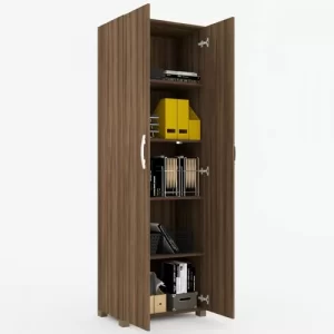 Armário Para Escritório Dunas Com Chave 2 Portas 4 - Marrom - Image 4