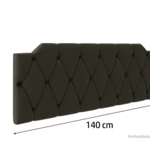 Cabeceira Estofada Kelly P/ Cama Box Suede - Marrom - Image 5