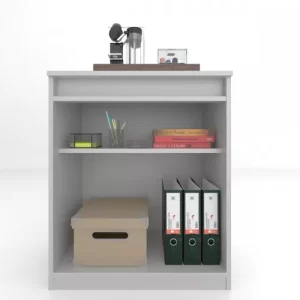 Armário Para Escritório Baixo 2 Portas Com Chave-Branco - Image 3
