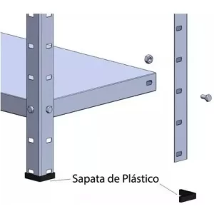 Estante Aço Multi-uso 30cm 5 Prateleiras 30kg/prat Vermelho - Image 2