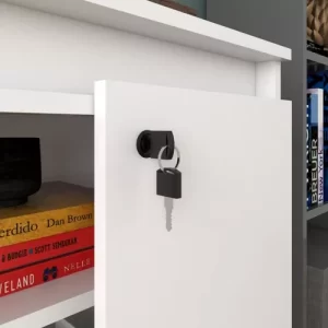 Armário Para Escritório Baixo 2 Portas Com Chave-Branco - Image 4