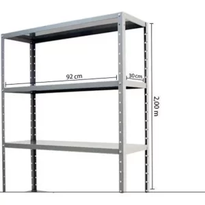 Estante Armario De Aço 30cm 6 Bandejas Cinza Suporta 120kg - Image 2