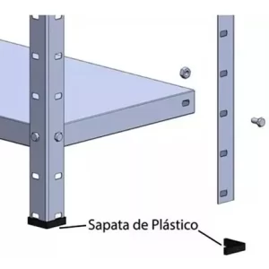Estante Aço Multi-uso 25cm 3 Prateleiras Preto - Image 3