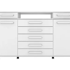 Cômoda 2 Portas 7 Gavetas Paris Yescasa Branco - Image 2