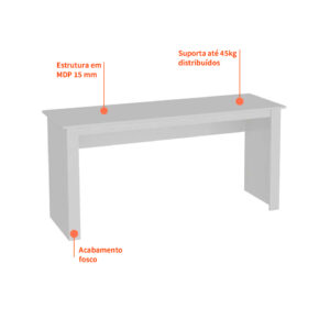 Mesa de Escritório Badesh Branca - Image 4