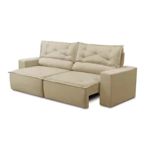 Sofá Retrátil e Reclinável 2 lugares com Molas 1,50m Livia Suede Bege - Image 5
