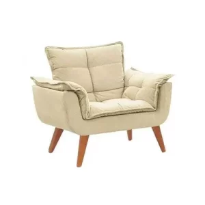Kit 2 Poltronas Decorativas Opala Suede Bege - Image 2