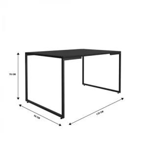 Conjunto Mesa de Jantar Industrial com 4 Cadeiras Base Madeira Eames Espresso Móveis Preto - Image 7