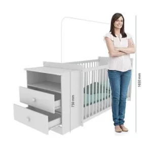 Berço Grade Fixa 3 Níveis de Altura - Meu Bebê 2870.010 Branco - Image 6