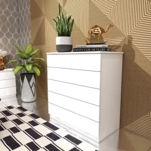 Cômoda 5 Gavetas Florença Branco