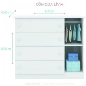 Cômoda Infantil Lívia Phoenix Baby Branco - Image 3