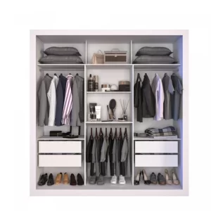 Guarda-Roupa Casal 3 Portas 4 Gavetas Costa Rica Sallêto Móveis Branco - Image 3