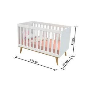 Berço Americano Ludmila Carolina Baby Branco Fosco/ Bétula - Image 4