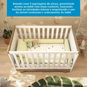 Berço Mini Cama Retrô Móveis Peroba Branco BrilhoCarvalho - Image 2