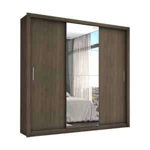 Guarda-Roupa Casal 3 Portas com Espelho Max Plus Malbec - Image 3
