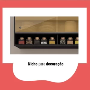 Cozinha Compacta 4 Peças 7 Portas 1 Gaveta com Balcão Emília Thela Preto - Image 6