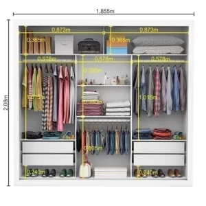 Guarda-Roupa Casal 3 Portas com Espelho Max Plus Branco - Image 6