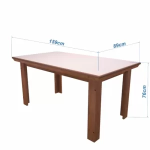 Conjunto De Sala De Jantar Ibiza 160 Cm Com 6 Cadeiras Noce Off-White Com Assento Bege 1436 - VELUTEX 75 - Image 2