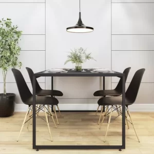 Conjunto Mesa de Jantar Industrial com 4 Cadeiras Base Madeira Eames Espresso Móveis Preto - Image 2