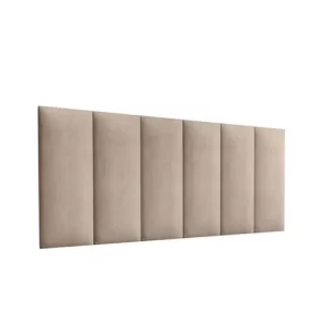 Cabeceira Painel Estofada para Cama de Casal 1,40 - Bege Suede/Bege - Image 2