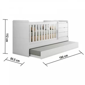 Berço Multifuncional Cléo Carolina Baby Branco Fosco - Image 5