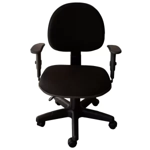 Cadeira de escritório preta com estofado de tecido - Image 2