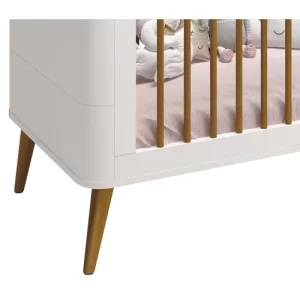 Berço Americano Retrô Mila Branco Fosco com Madeira - Reller - Image 6