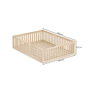 Cama Montessoriana Casal Com Grade Giulia Casatema Natural - Image 4