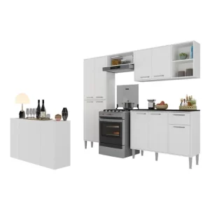 Cozinha Completa c/ Buffet/Aparador Siena MP2041 Branca Branco - Image 3