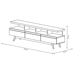 Rack Bancada para TVs Até 75 Polegadas Vivare Wood 1.8 - Giga Móveis Off WhiteFreijó - Image 3