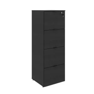 Gaveteiro Arquivo 4 Gavetas para Pastas Suspensas Kuaq40 Kuadra Espresso Móveis Preto Onix - Image 2