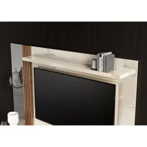 Painel Home Paris para TV até 55 Polegadas Ripado com Espelho Off White - Image 8