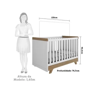 Berço Mini Cama Retrô Móveis Peroba Branco BrilhoCarvalho - Image 9