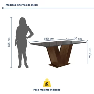Conjunto Sala de Jantar Mesa Tampo de Vidro 4 Cadeiras Espanha Yescasa Chocolate/Grafite/Suede Cinza - Image 9