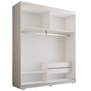 Guarda-Roupa Solteiro La Paz 2 Portas 2 Gavetas com Espelho Branco - Image 4
