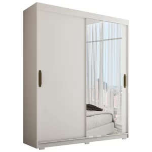 Guarda-Roupa Solteiro La Paz 2 Portas 2 Gavetas com Espelho Branco - Image 5