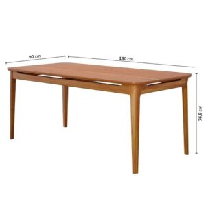 Conjunto Sala de Jantar 1 Mesa 130cm 4 Cadeiras Estofadas Miriti Caramelo/Creme - Image 3