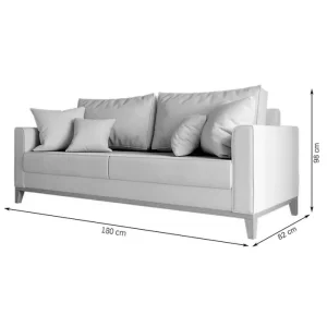 Sofá Beny 3 Lugares com Base de Madeira Élpis Móveis Linho Areia 1.8m - Image 3