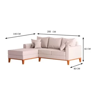 Sofá 3 Lugares Beny com Chaise Esquerdo Linho Cru Linho Cru 2m - Image 3