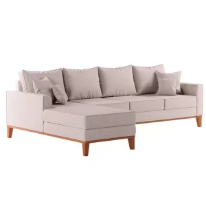 Sofá 4 Lugares Beny com Chaise Lado Esquerdo Linho Cru Linho Cru 2.6m - Image 2