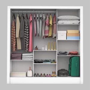 Guarda-Roupa Casal 3 Portas com Espelho Porto Premium Espresso Móveis Branco - Image 2